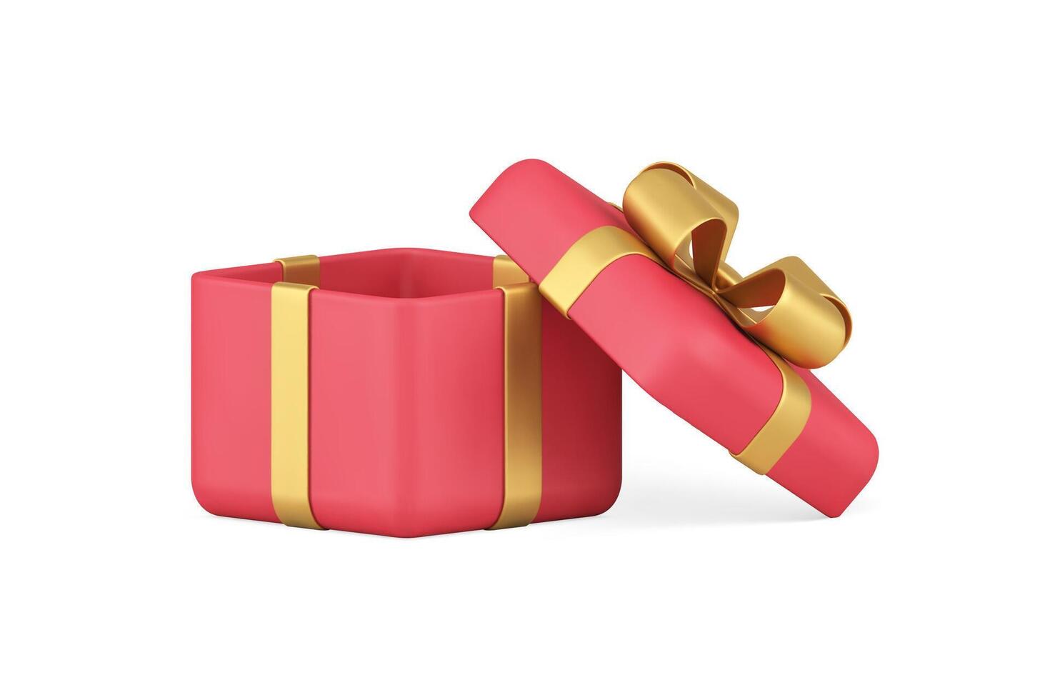 Prêmio vermelho presente caixa cubo embrulhado pacote presente feriado Parabéns realista 3d ícone vetor