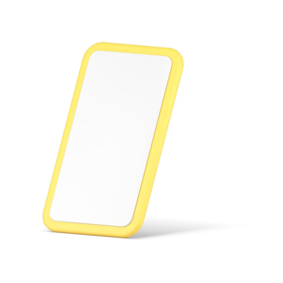 amarelo moderno Móvel telefone Internet publicidade esvaziar tela modelo realista 3d ícone vetor