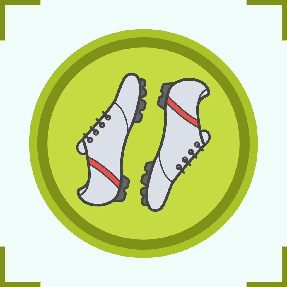 ícone de cor de botas de futebol. sapatos de jogador de beisebol. ilustração vetorial isolada vetor