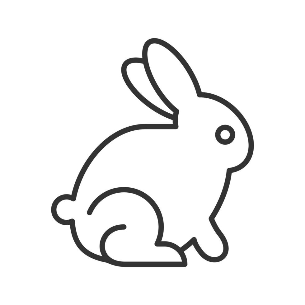 ícone linear do coelhinho da Páscoa. ilustração de linha fina. símbolo de contorno de coelho. desenho de contorno isolado de vetor