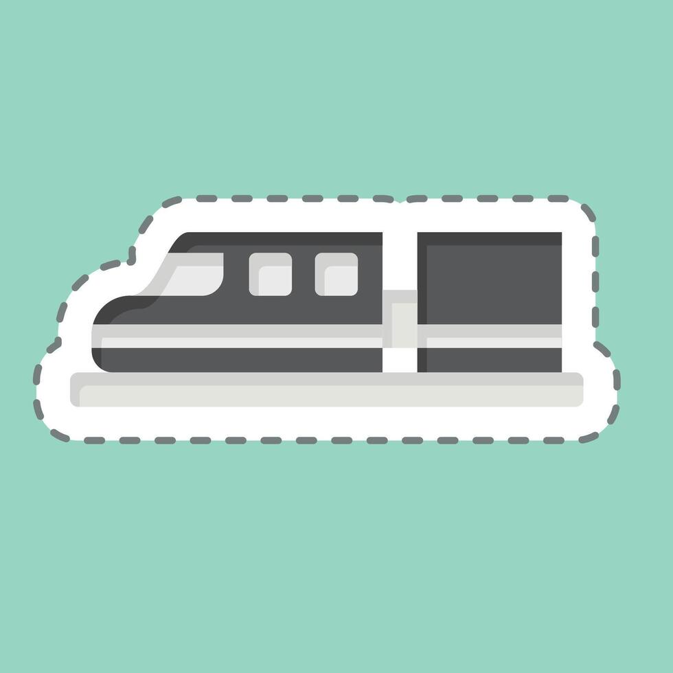 adesivo linha cortar Alto Rapidez trem. relacionado para inteligente cidade símbolo. simples Projeto ilustração vetor