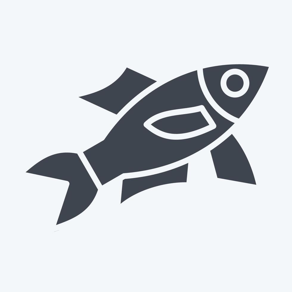 ícone sardinha. relacionado para frutos do mar símbolo. glifo estilo. simples Projeto ilustração vetor