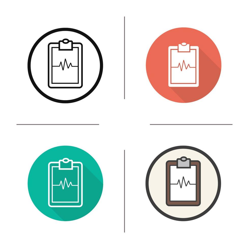 ícone da área de transferência do eletrocardiograma. design plano, estilos lineares e de cores. Monitor cardíaco. ecg. ilustrações vetoriais isoladas vetor