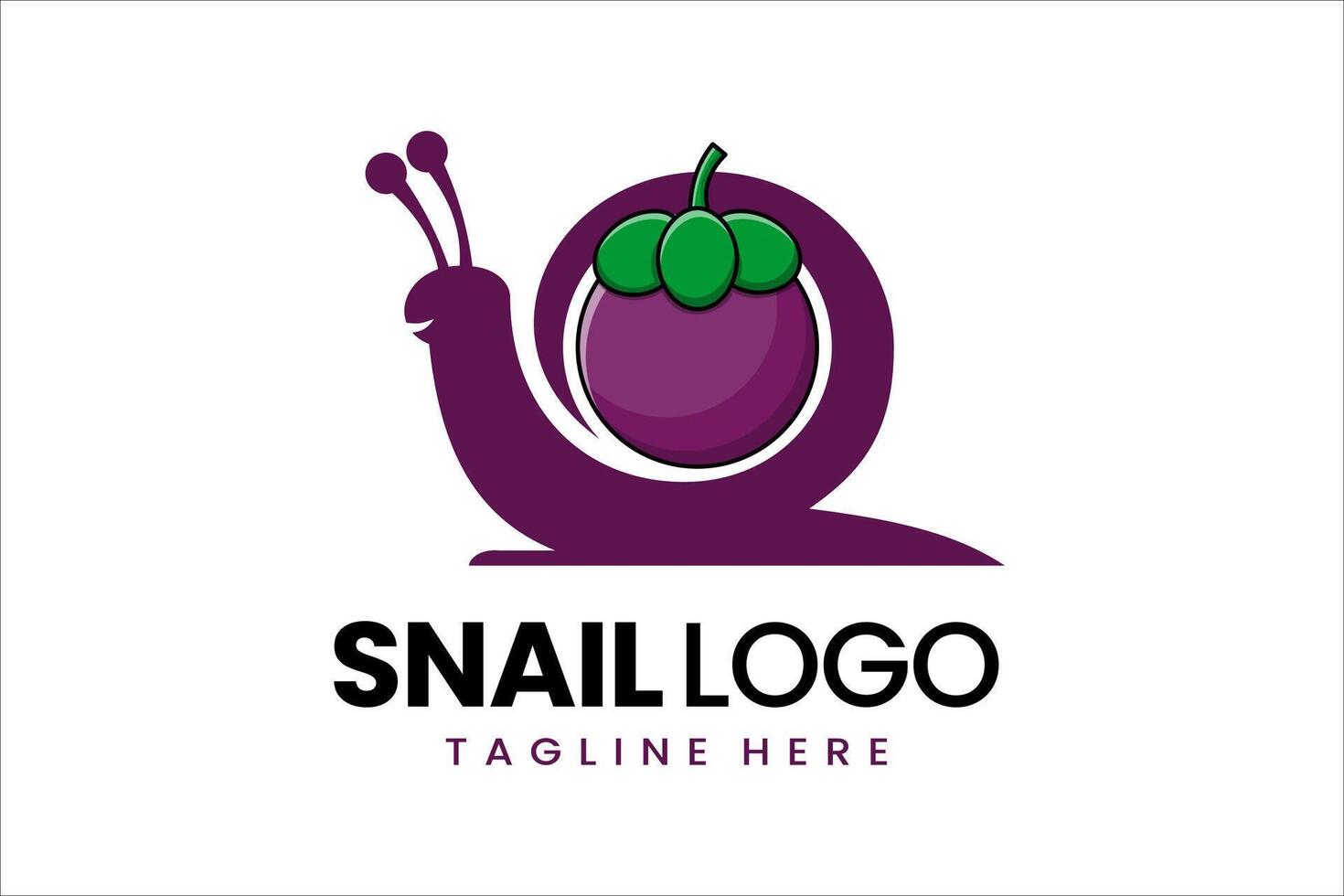 plano moderno simples mangostão Caracol logotipo modelo ícone símbolo Projeto ilustração vetor