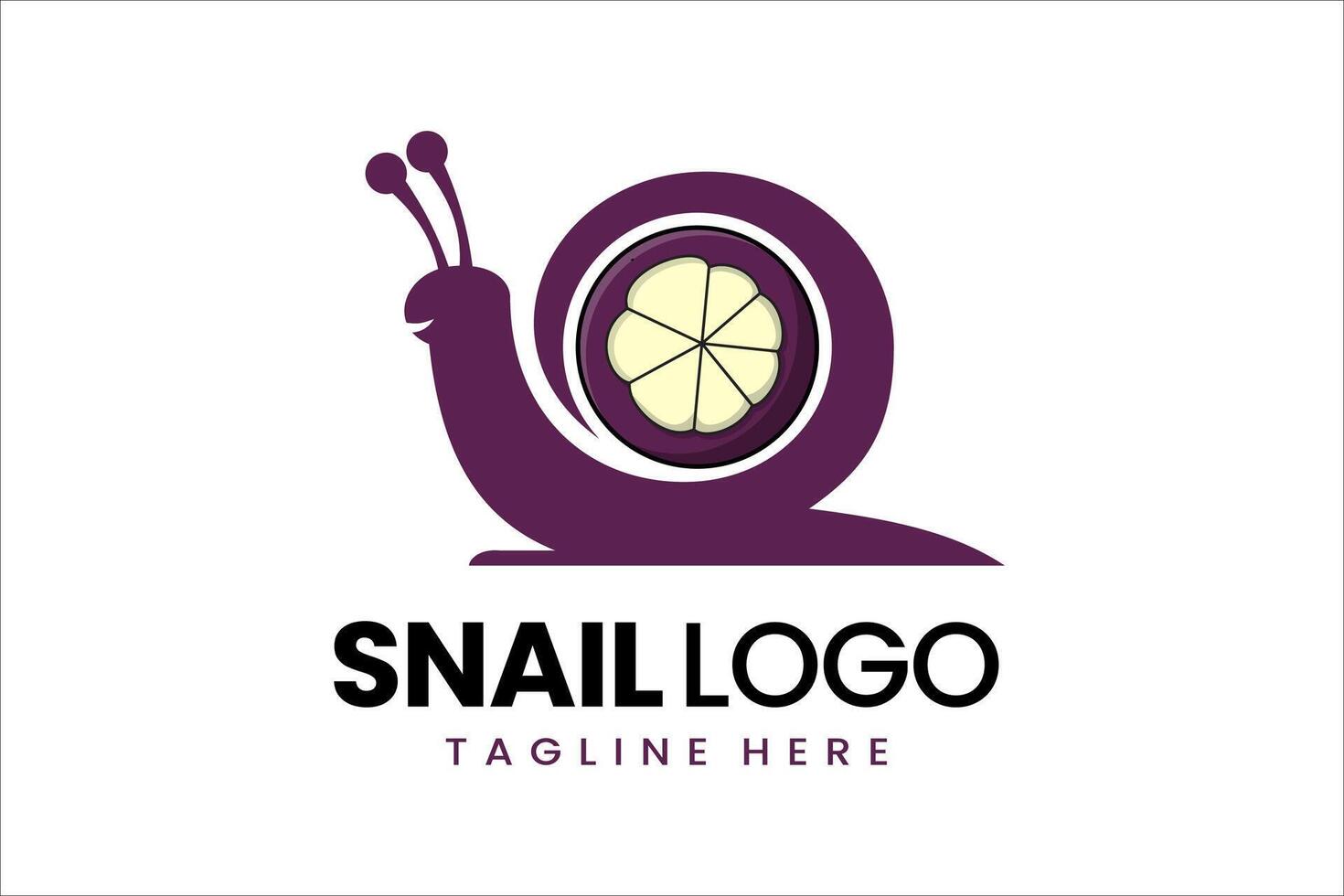 plano moderno simples mangostão Caracol logotipo modelo ícone símbolo Projeto ilustração vetor