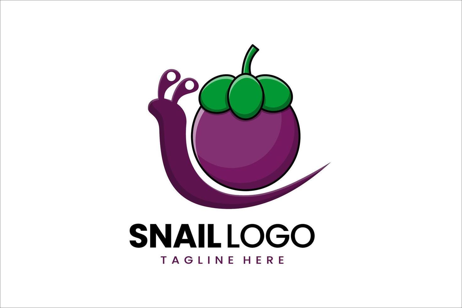 plano moderno simples mangostão Caracol logotipo modelo ícone símbolo Projeto ilustração vetor