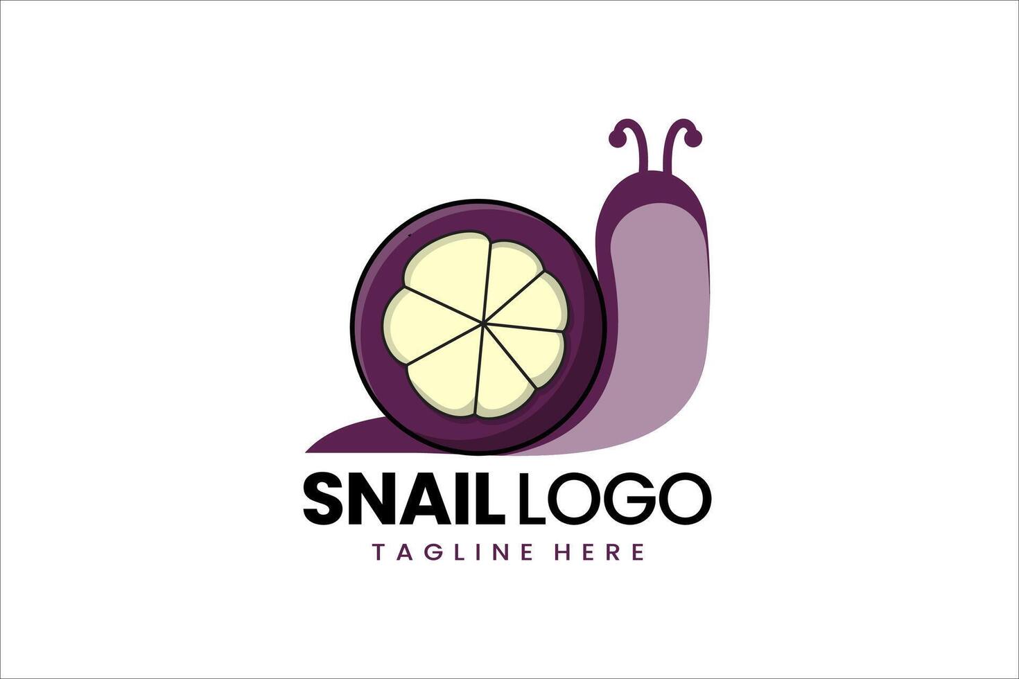 plano moderno simples mangostão Caracol logotipo modelo ícone símbolo Projeto ilustração vetor