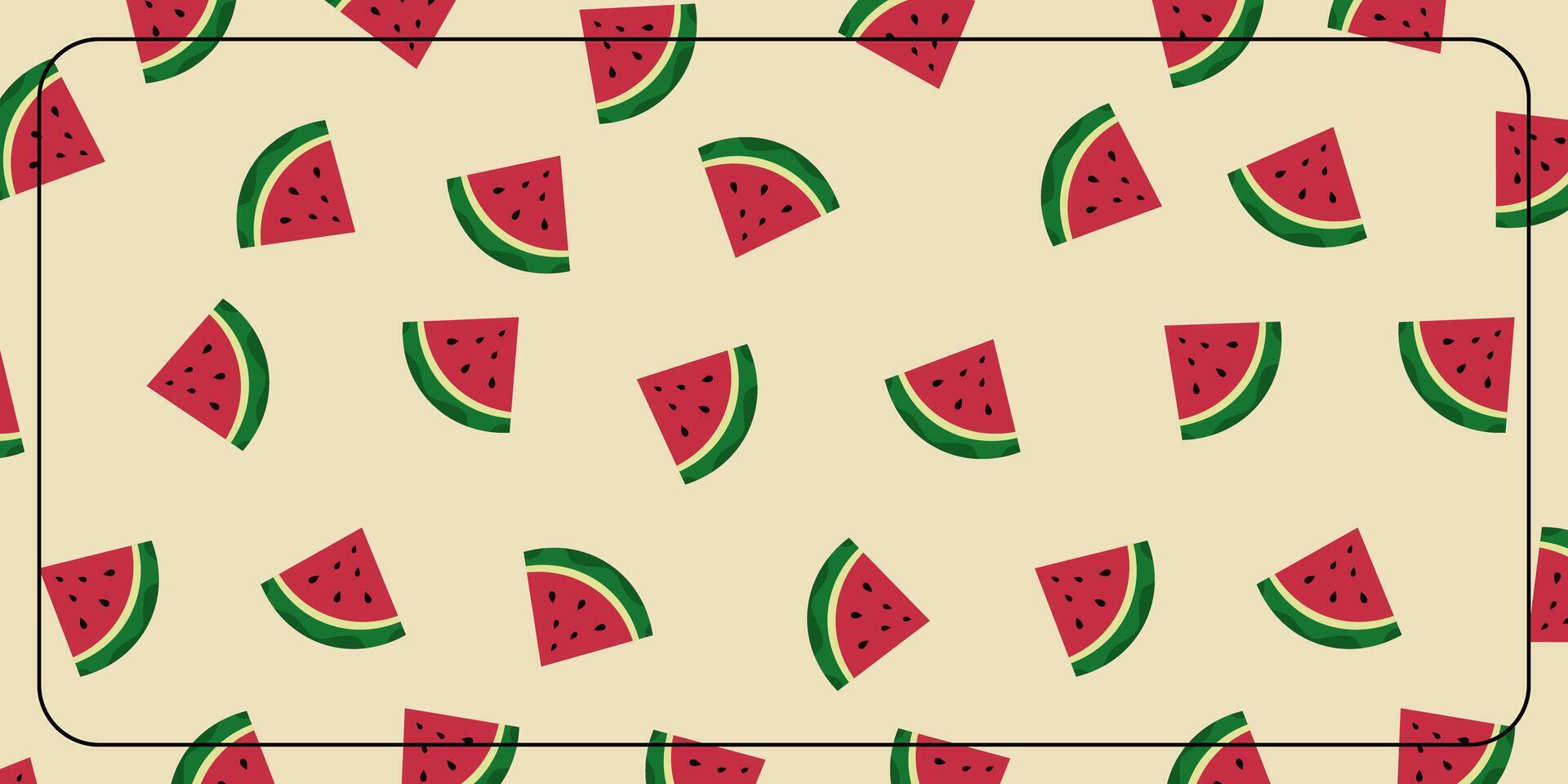 tropical fundo com Melancia fruta ícones. Projeto para bandeira, poster, cumprimento cartão, social meios de comunicação. vetor