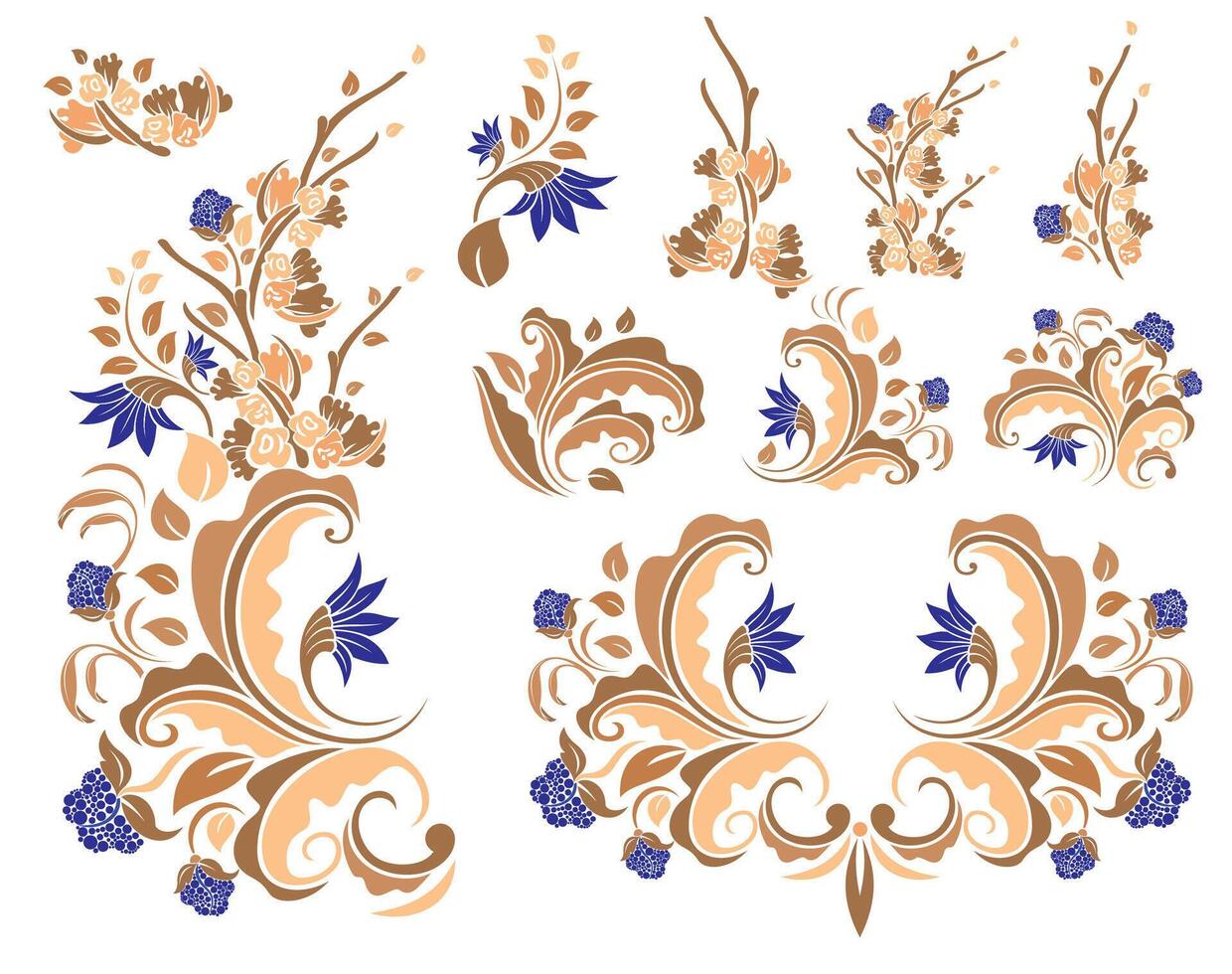 decorativo floral vintage quadros e fronteiras definir. Projeto. floral ornamento. vetor