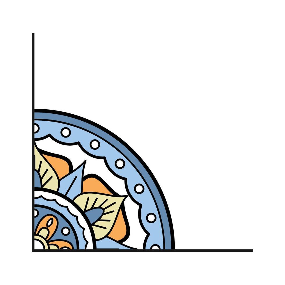 boêmio mandala elemento quadro, Armação Projeto vetor