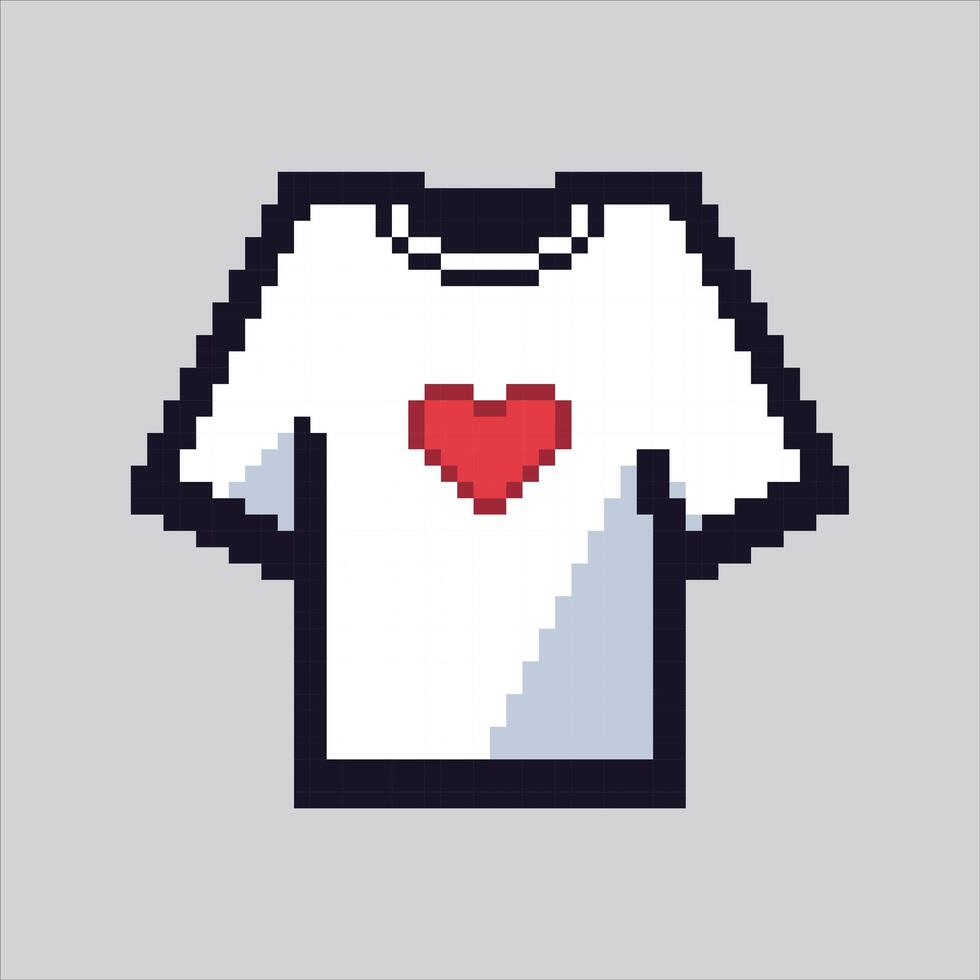 pixel arte ilustração camiseta. pixelizada camiseta. camiseta moda pixelizada para a pixel arte jogos e ícone para local na rede Internet e jogo. velho escola retrô. vetor