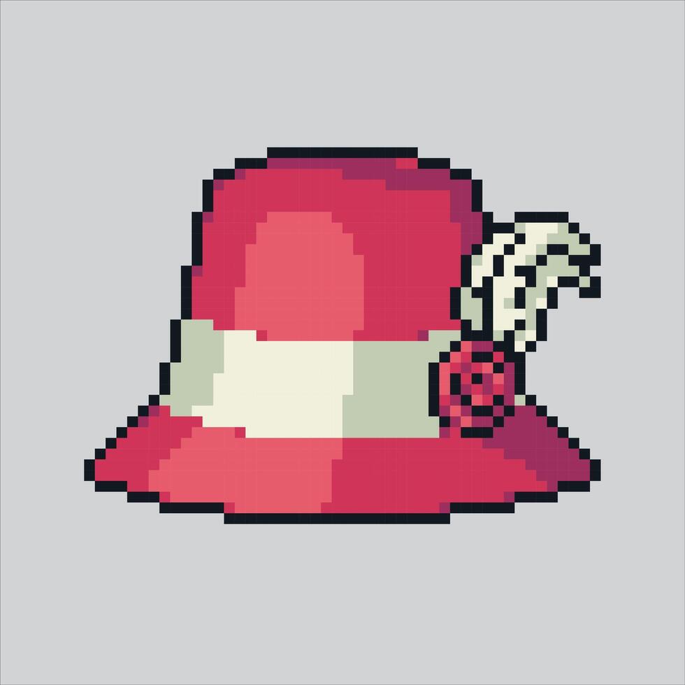 pixel arte ilustração mulher chapéu. pixelizada beleza chapéu. beleza mulher chapéu pixelizada para a pixel arte jogos e ícone para local na rede Internet e jogo. velho escola retrô. vetor