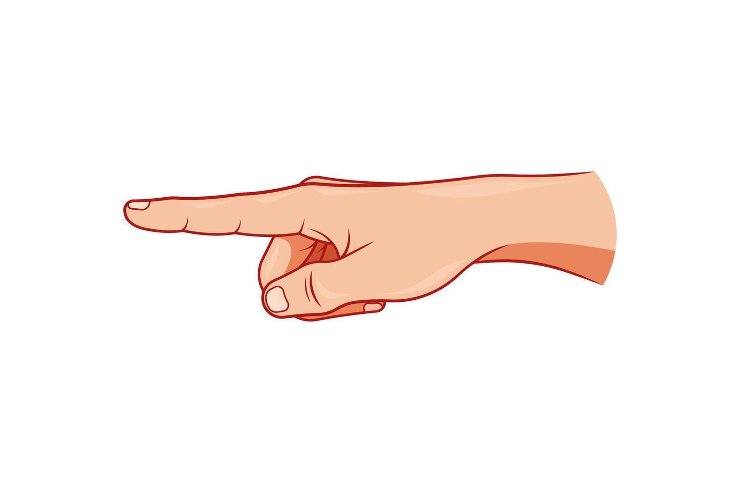 apontando dedo gesto isolado em branco fundo. vetor