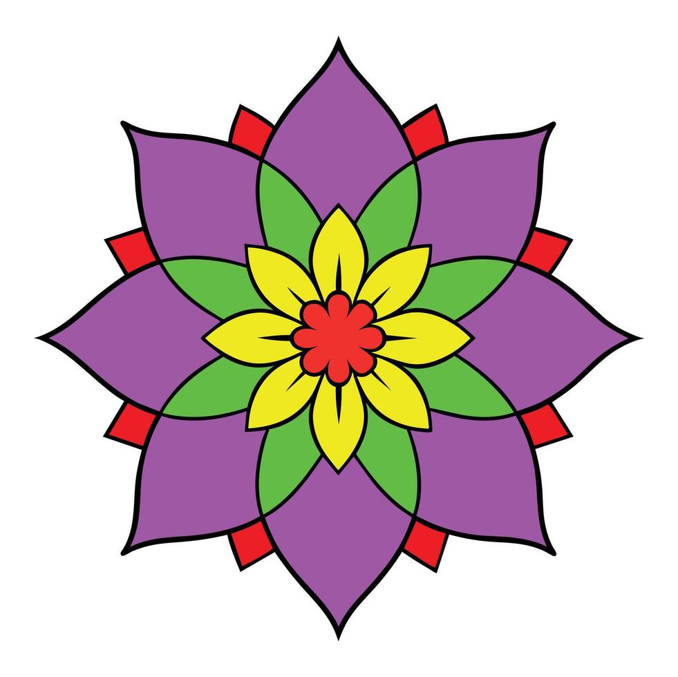 colorida mandala lindo étnico floral padronizar fundo vetor