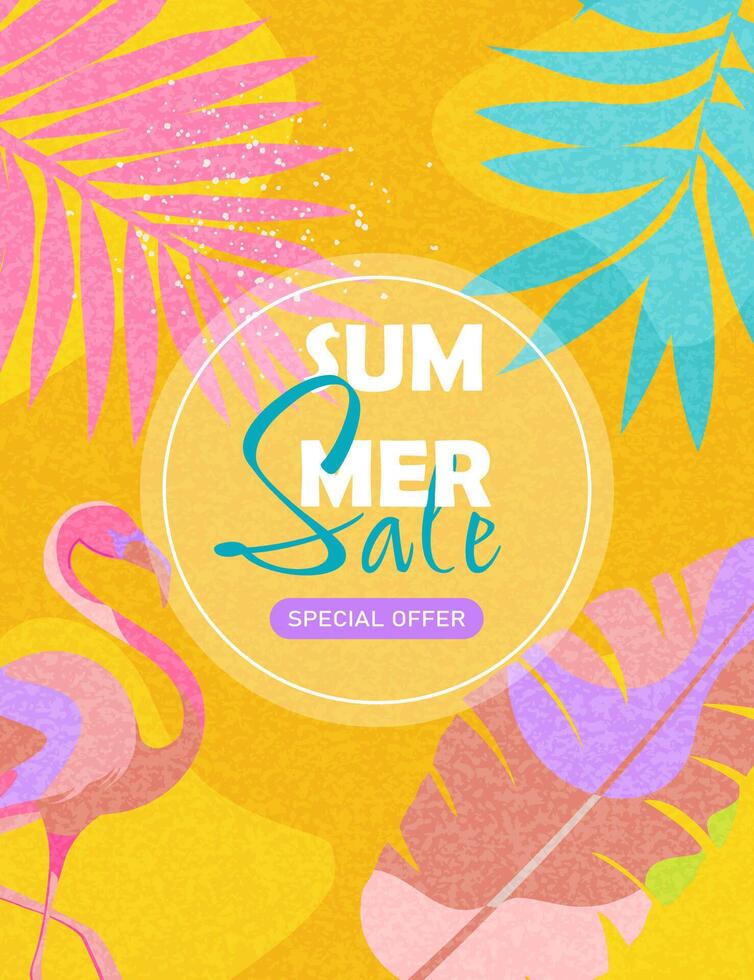 verão oferta, vertical poster com verão elementos. vetor