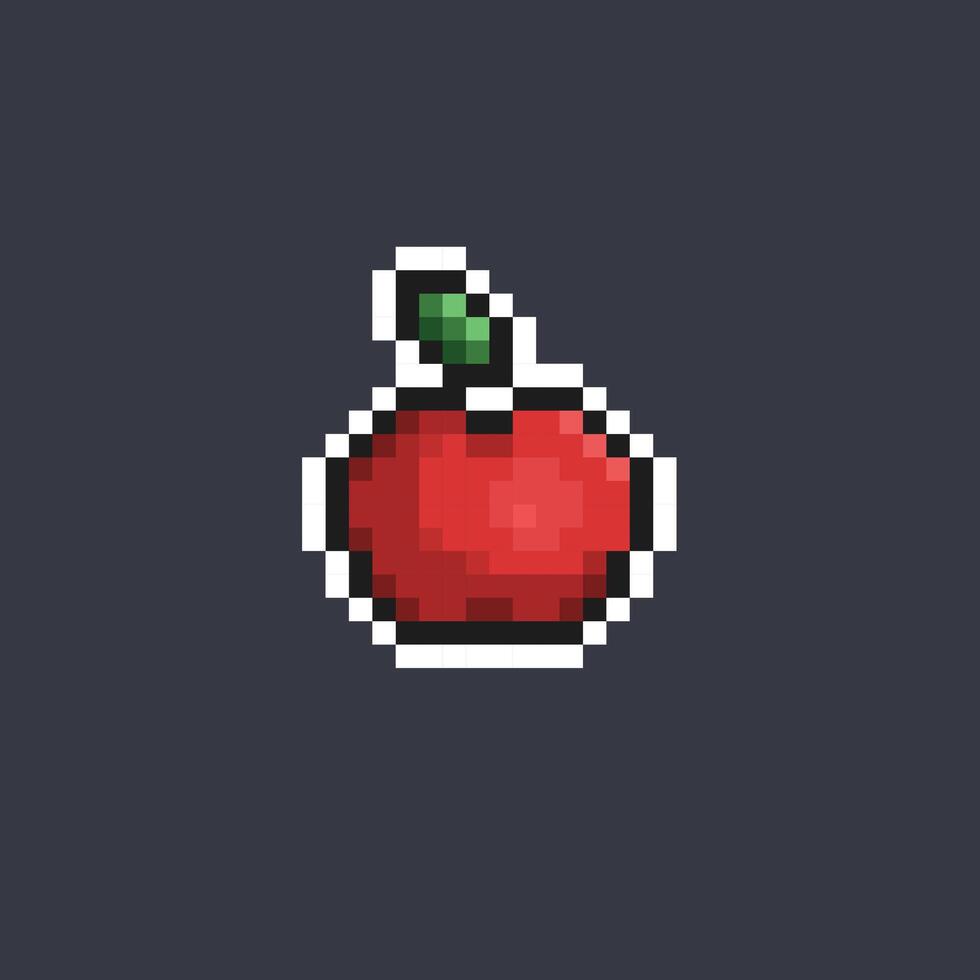 maçã fruta dentro pixel arte estilo vetor