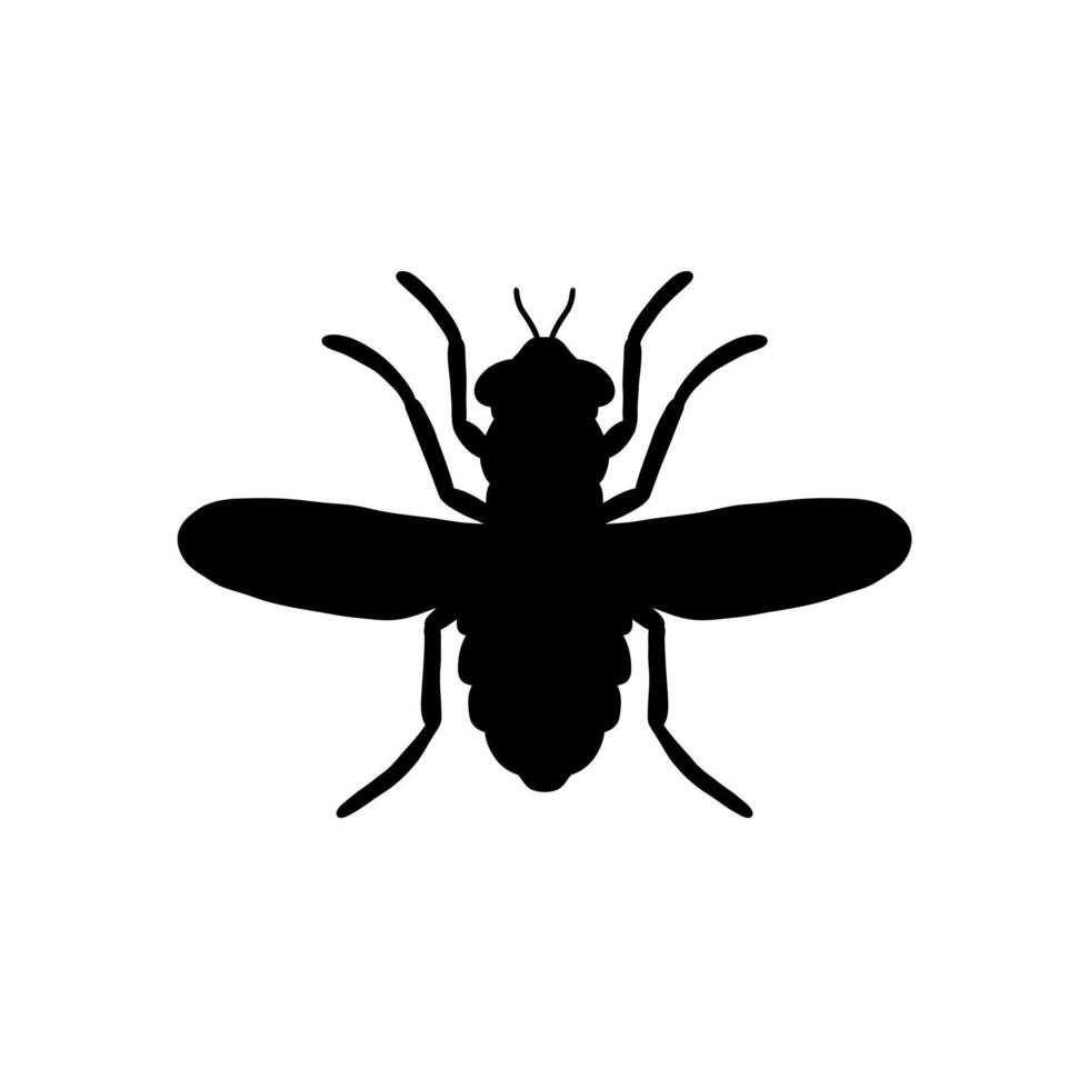flt silhueta ilustração. mosca ícone isolado em branco fundo. plano mosca ícone símbolo placa a partir de moderno animais coleção para Móvel conceito e rede apps Projeto vetor