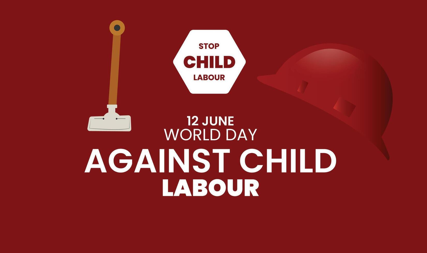 mundo dia contra criança trabalho. vamos trazer criança trabalho abaixo. crianças trabalhando em 1 lado e em outro lado crianças ganhar a copo vetor
