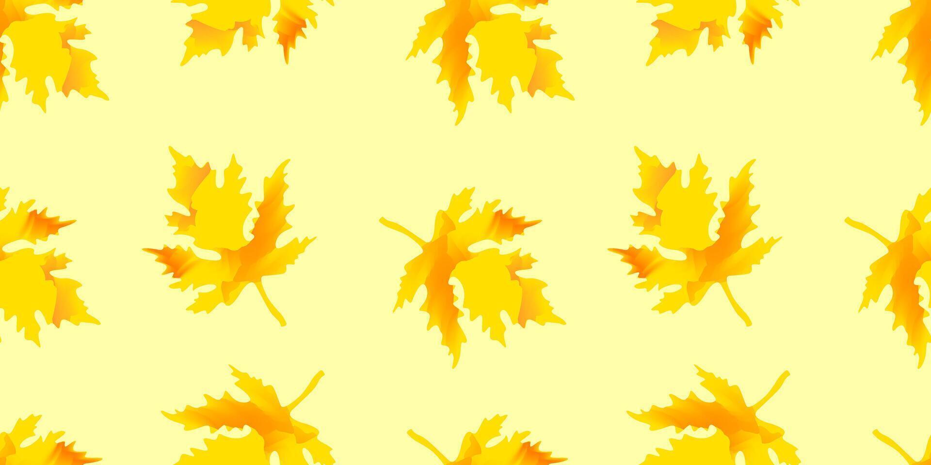 outono desatado modelo com brilhante amarelo bordo folhas. delicado decorativo fundo para impressão em tecido, papel embalagem, decoração sazonal festivais e feriados.apartamento sem fim padronizar. vetor