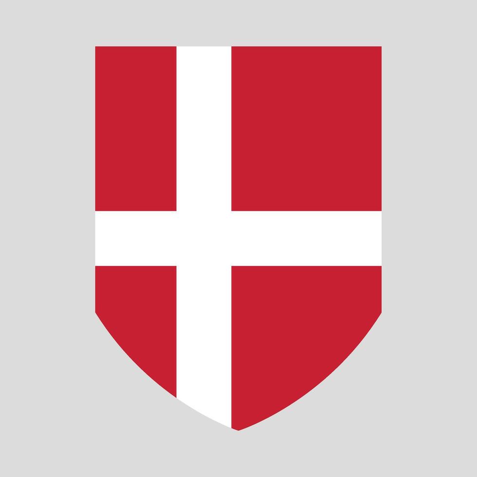 Dinamarca bandeira dentro escudo forma quadro, Armação vetor