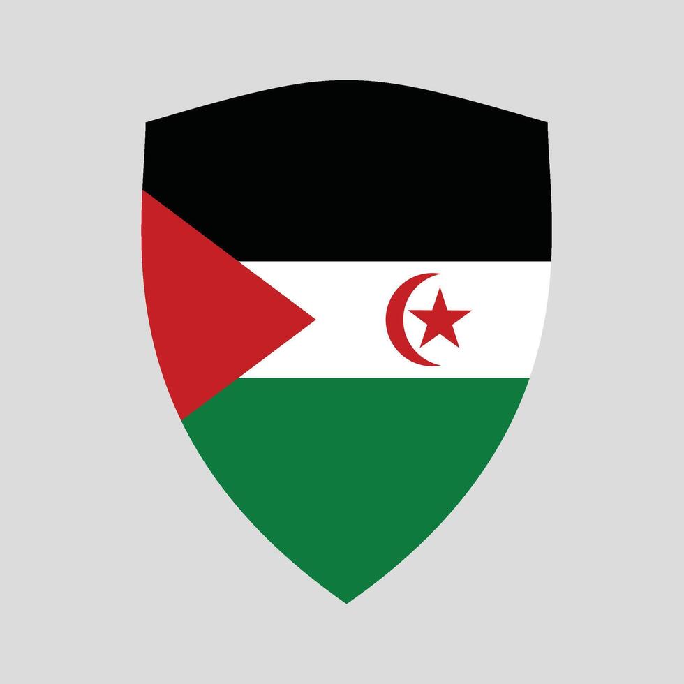 sahrawi árabe democrático república bandeira dentro escudo forma vetor