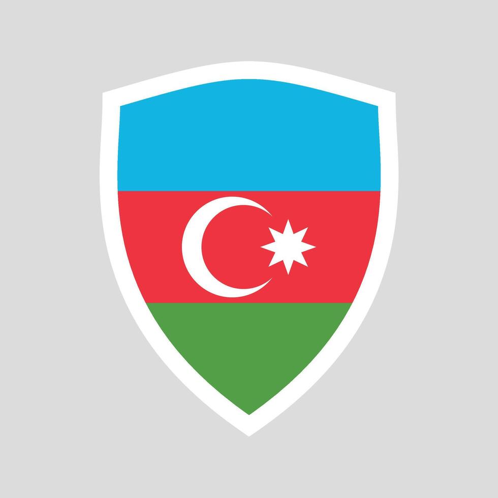 Azerbaijão bandeira dentro escudo forma quadro, Armação vetor