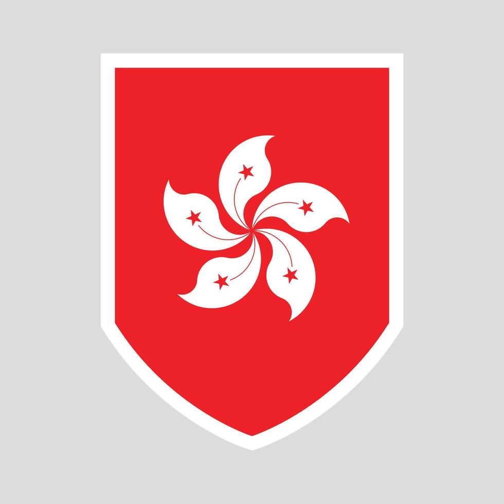 hong kong bandeira dentro escudo forma quadro, Armação vetor