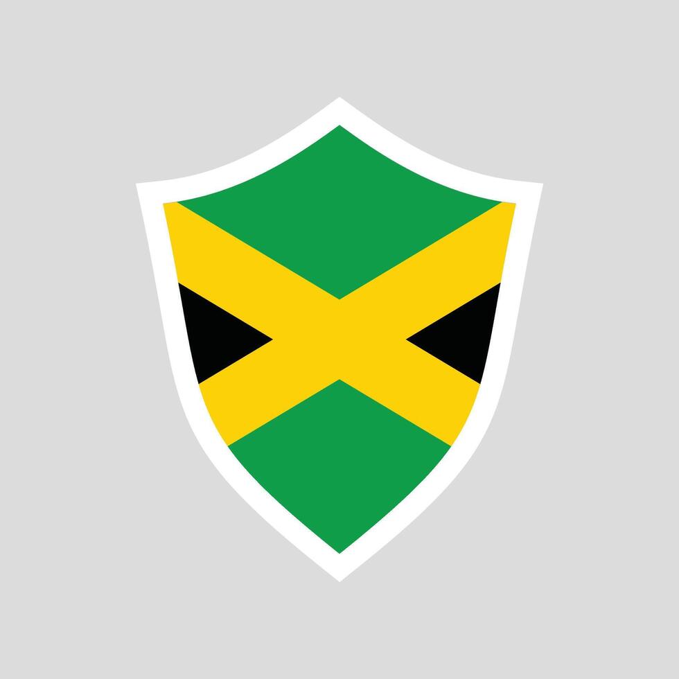 Jamaica bandeira dentro escudo forma quadro, Armação vetor