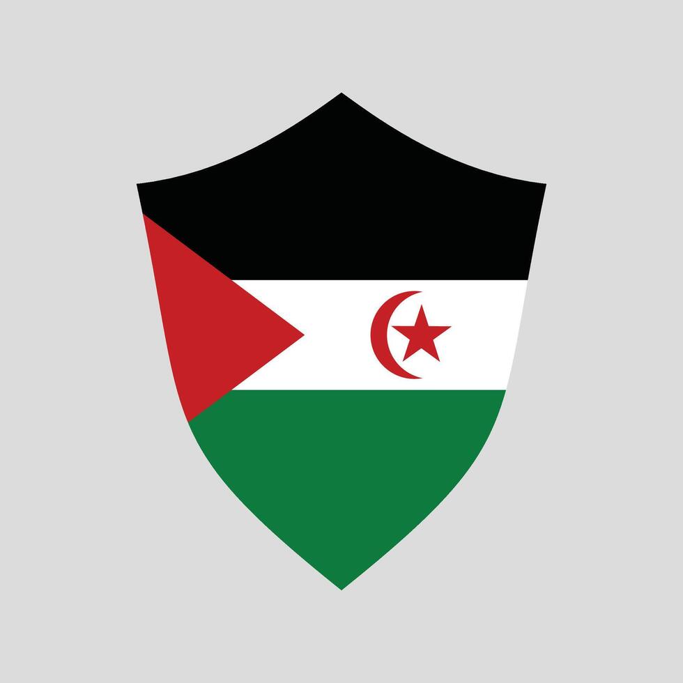 sahrawi árabe democrático república bandeira dentro escudo forma vetor