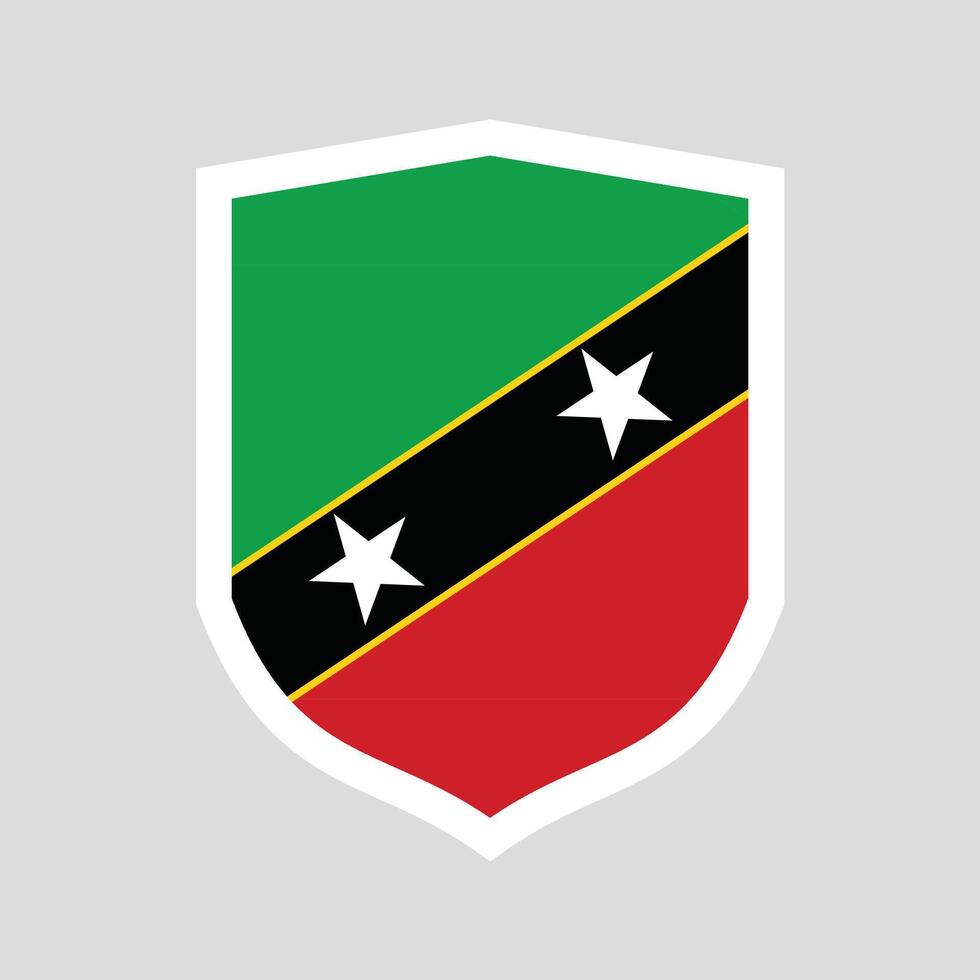 santo kitts e nevis bandeira dentro escudo forma vetor