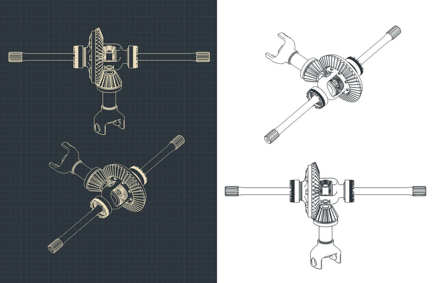 engrenagem diferencial desenhos vetor