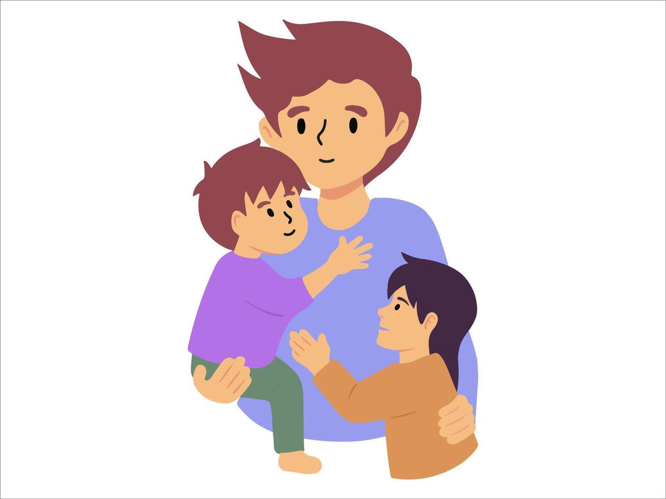 pai dois filho ou avatar ícone ilustração vetor
