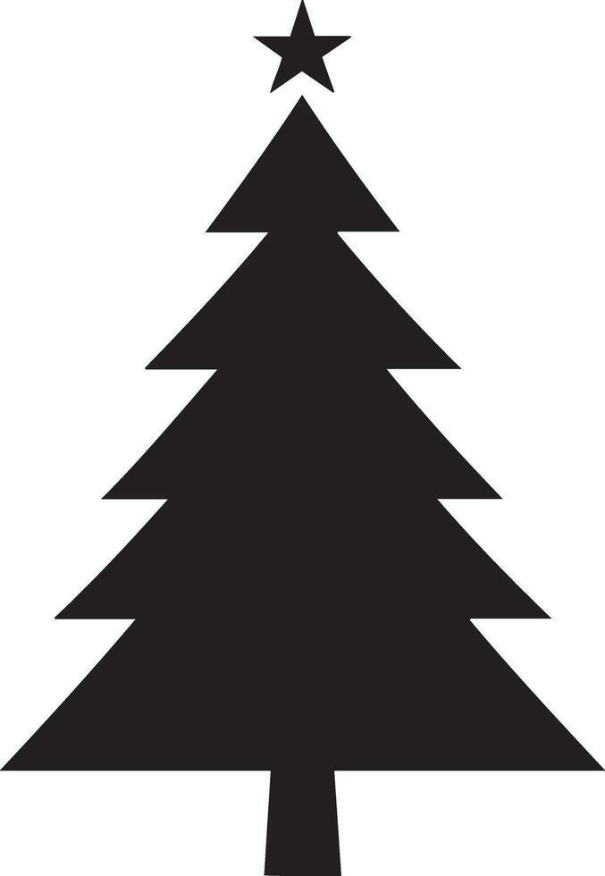 Natal árvore com Estrela silhueta. vetor