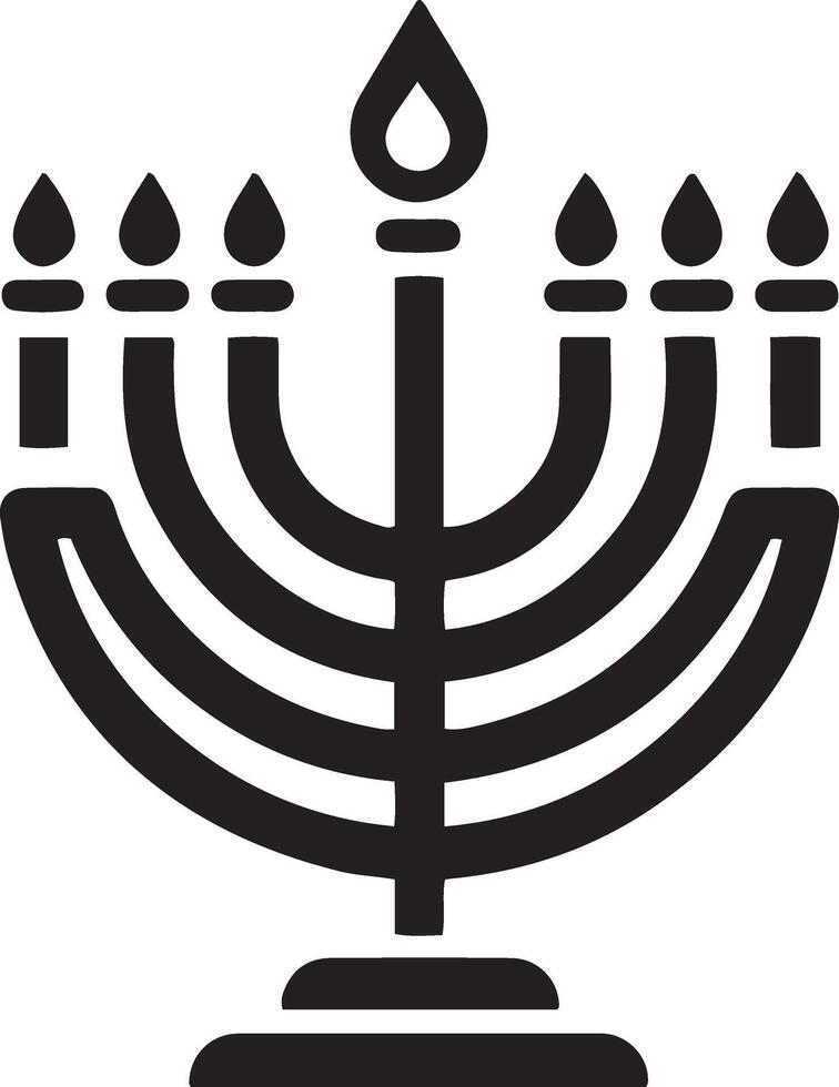 hanukkah menorah judaico feriado candelabro com velas ilustração. vetor