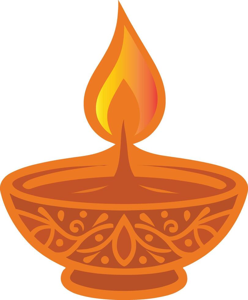 feliz diwali óleo luminária ilustração em branco fundo. vetor