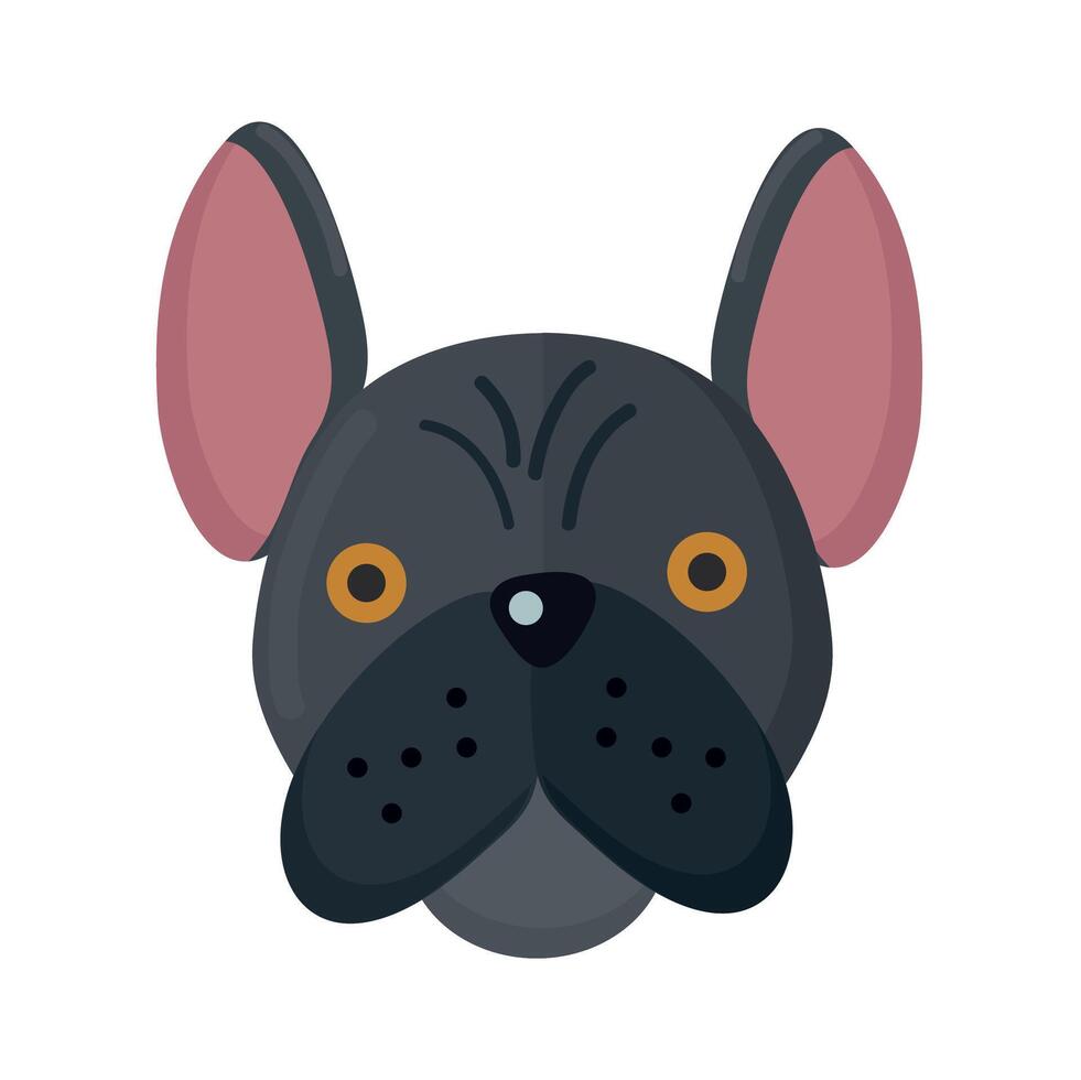 francês buldogue ícone clipart avatar logótipo isolado ilustração vetor