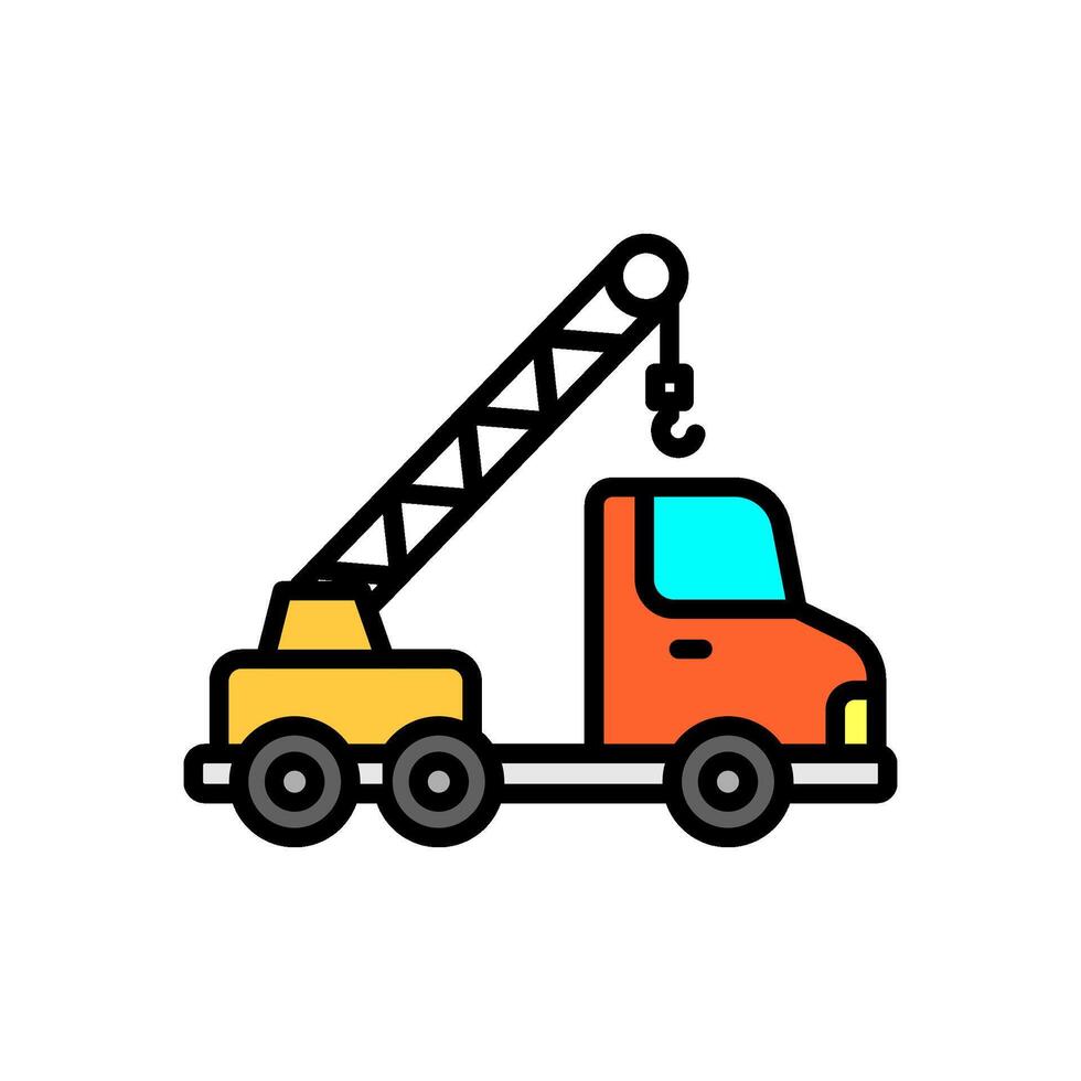 colori linha ícone do rebocar caminhão, isolado fundo vetor