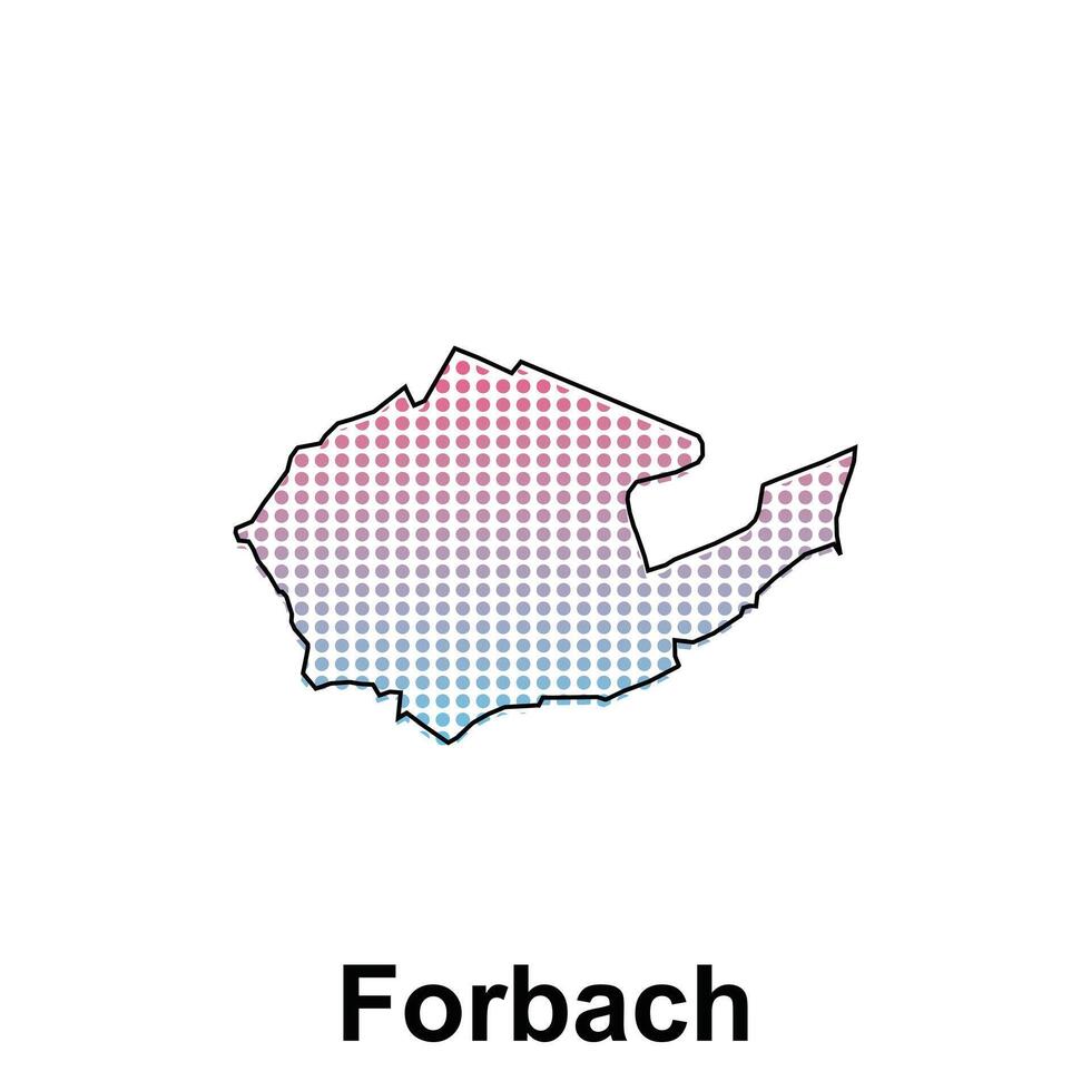 mapa do Forbach cidade com gradiente cor, ponto tecnologia estilo ilustração Projeto modelo, adequado para seu companhia vetor