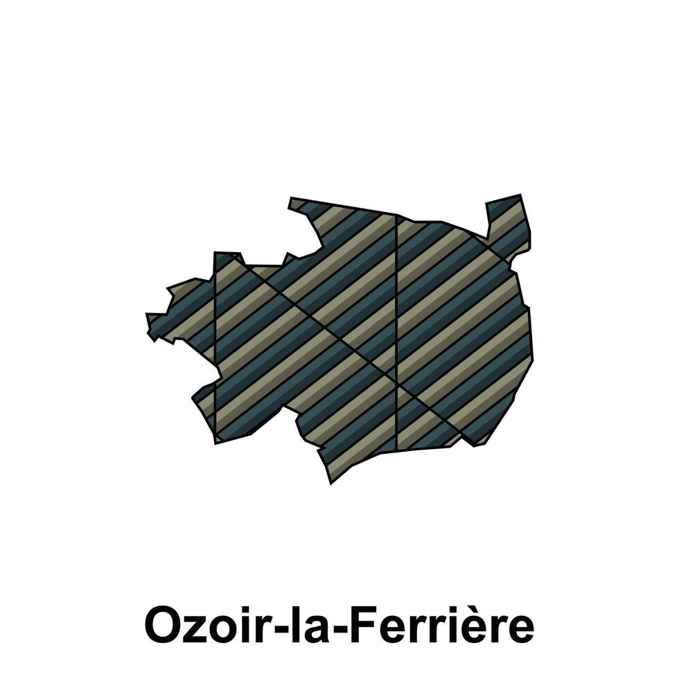 ozoir la ferreiro cidade mapa do França país, abstrato geométrico mapa com cor criativo Projeto modelo vetor