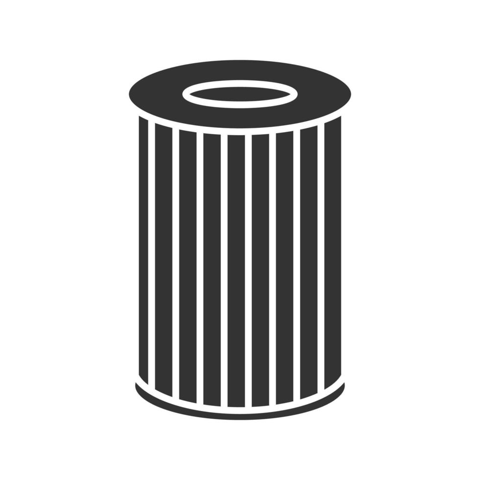 ícone de glifo do filtro de ar do carro. símbolo da silhueta. espaço negativo. ilustração isolada do vetor
