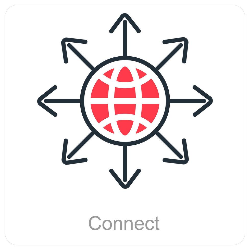conectar e ligação ícone conceito vetor