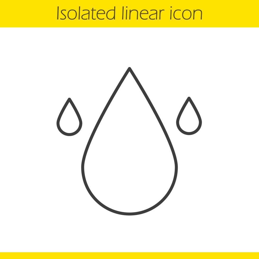 ícone linear de recursos hídricos. ilustração de linha fina. símbolo de contorno de gotas de água. desenho de contorno isolado de vetor