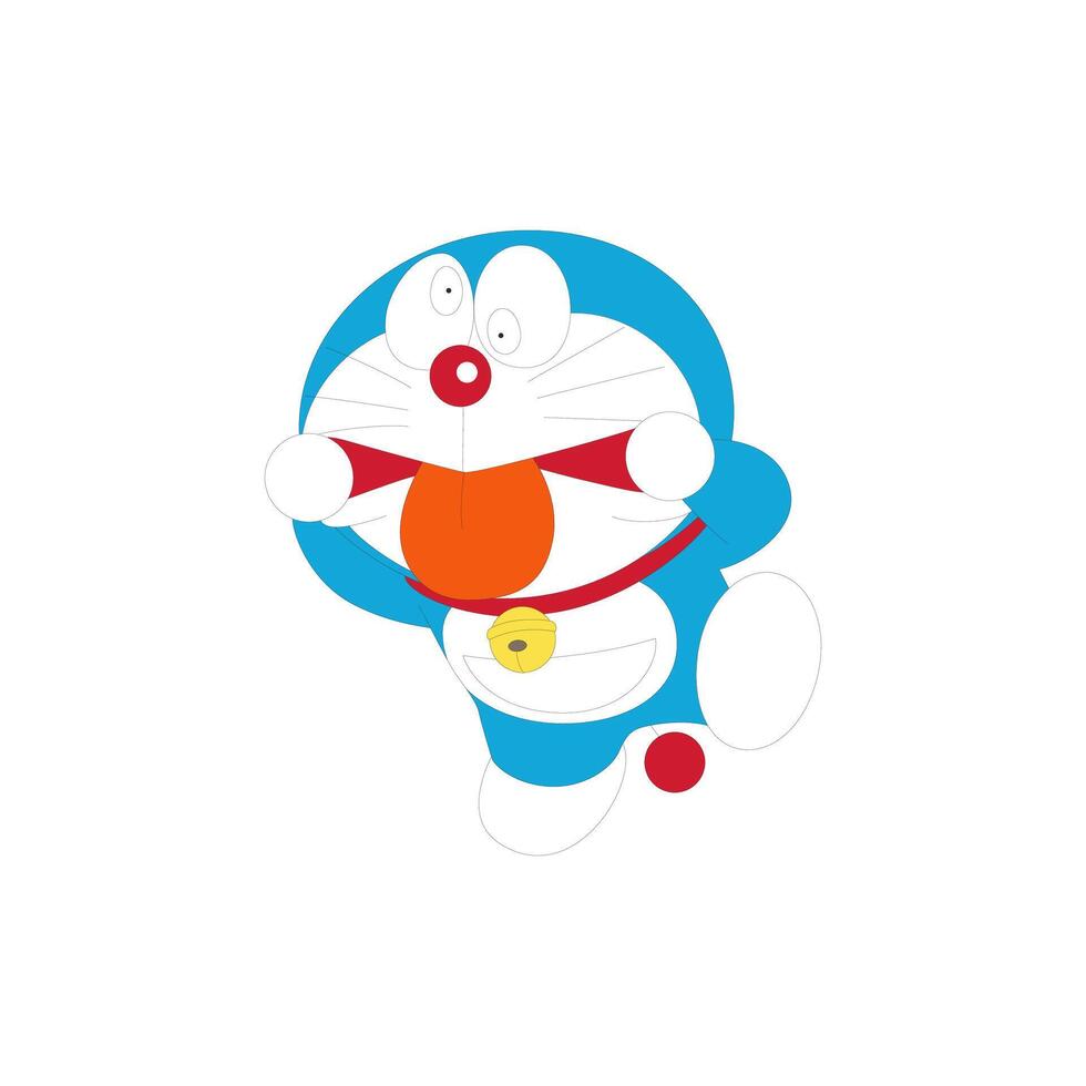 doraemon desenho animado engraçado personagem japonês animê vetor