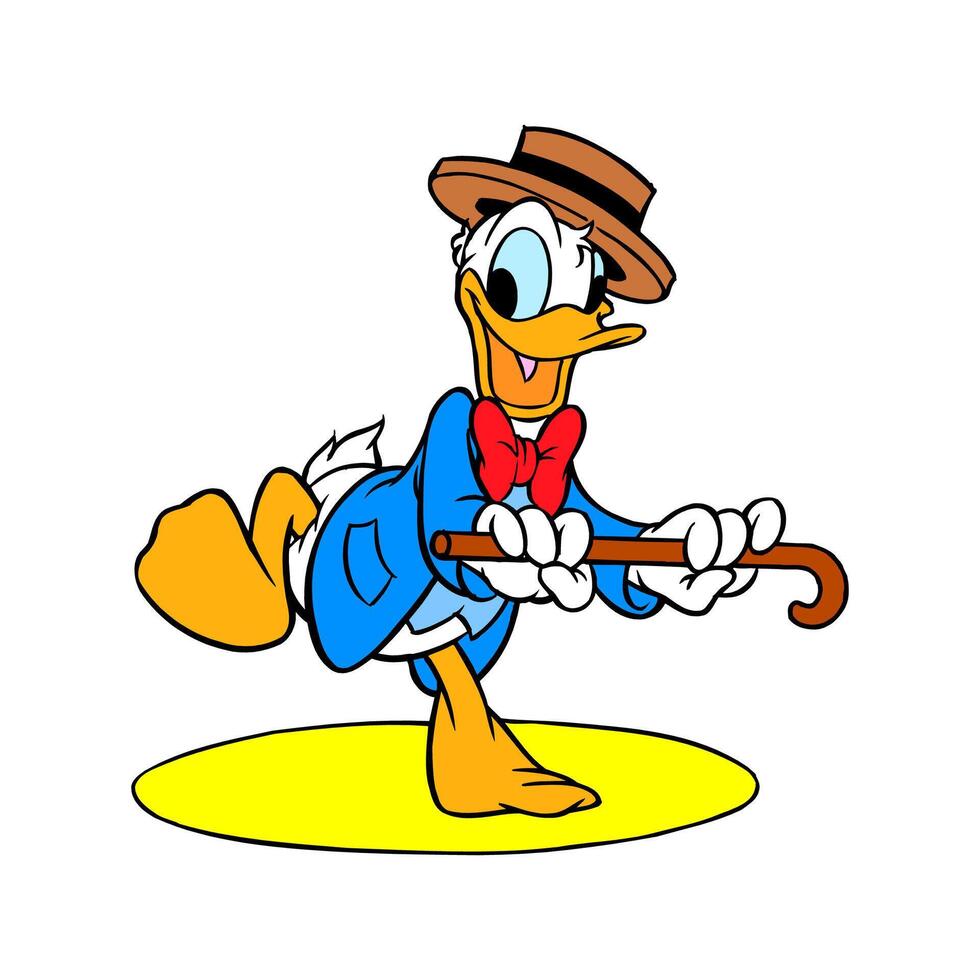 Disney personagem Donald Pato dançando desenho animado animação vetor