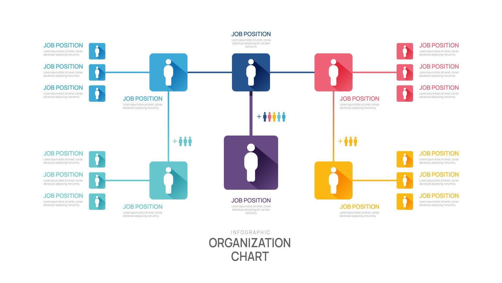infográfico modelo para organização gráfico com o negócio avatar ícones. infográfico para negócios. vetor
