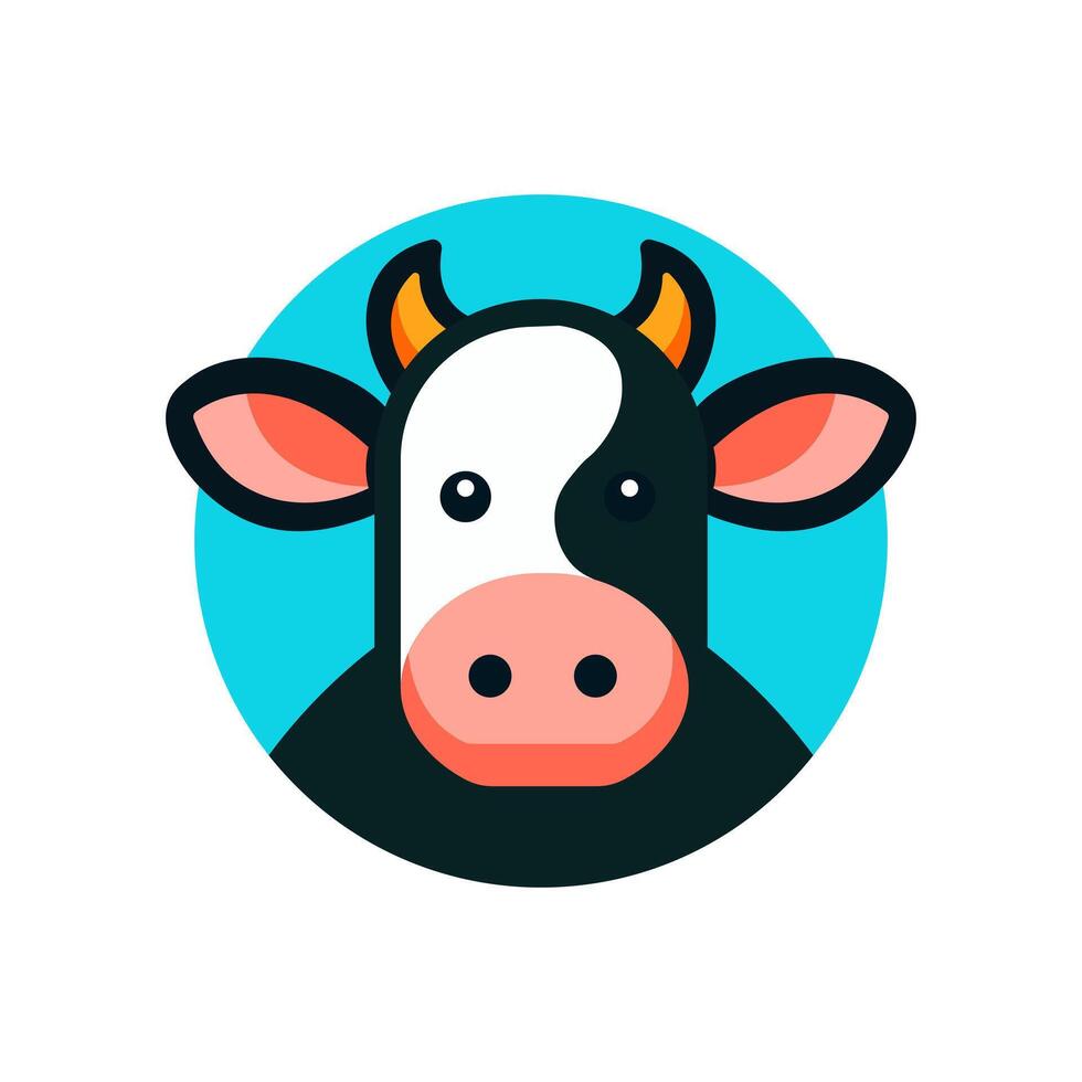 vaca ícone logotipo, agricultura agricultura conceito vetor