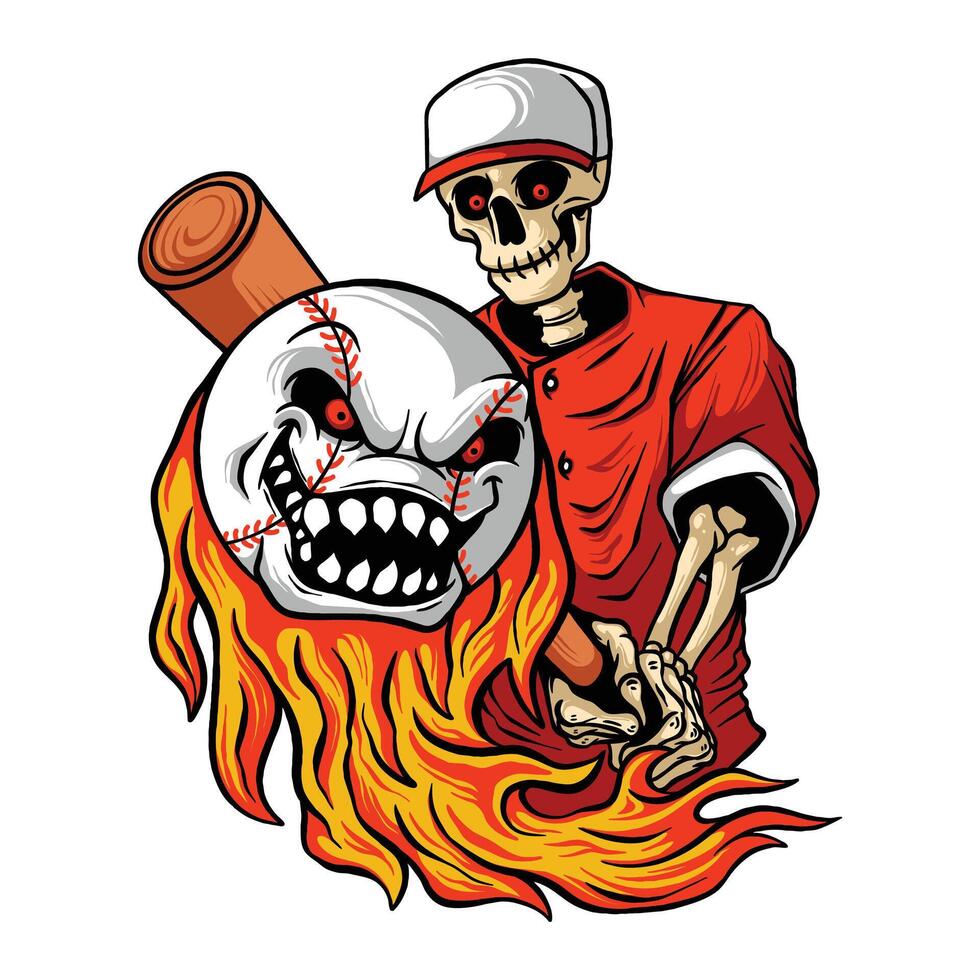 humano esqueleto jogando beisebol vetor