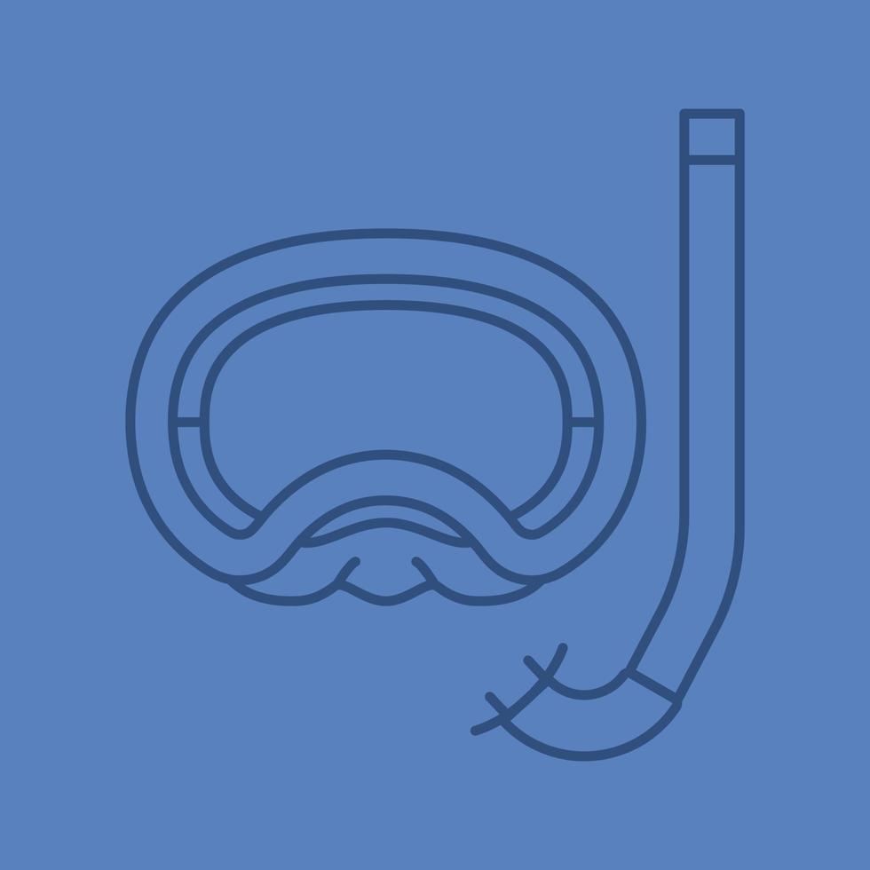ícone linear de cor aqualung. equipamento de mergulho. símbolos de contorno de linha fina na cor de fundo. ilustração vetorial vetor