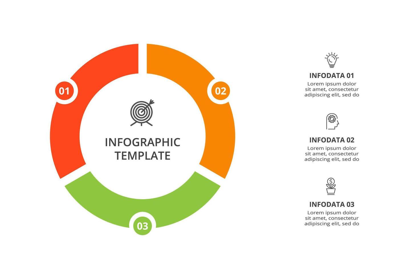 criativo conceito para infográfico com 3 passos, opções, partes ou processos. o negócio dados visualização. vetor