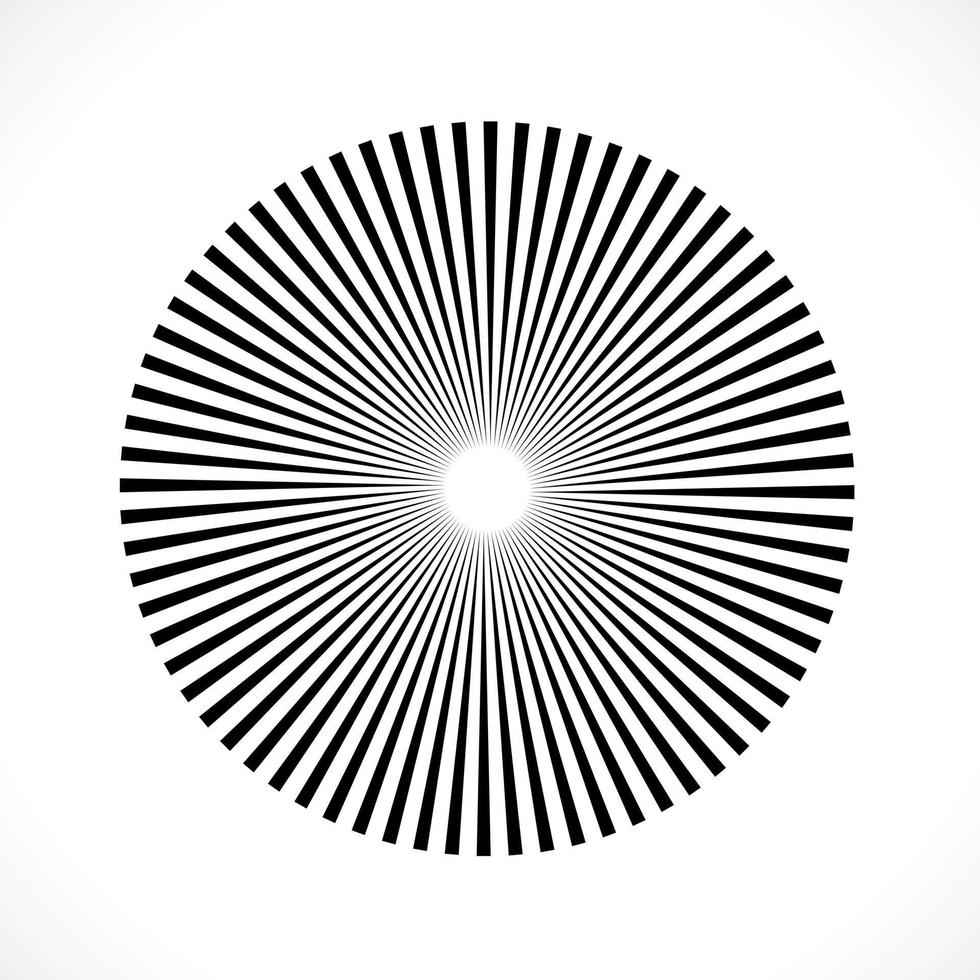 raios, elemento de vigas. sunburst, forma de starburst em branco. geométrico circular. forma geométrica circular abstrata. ilustração - vetor